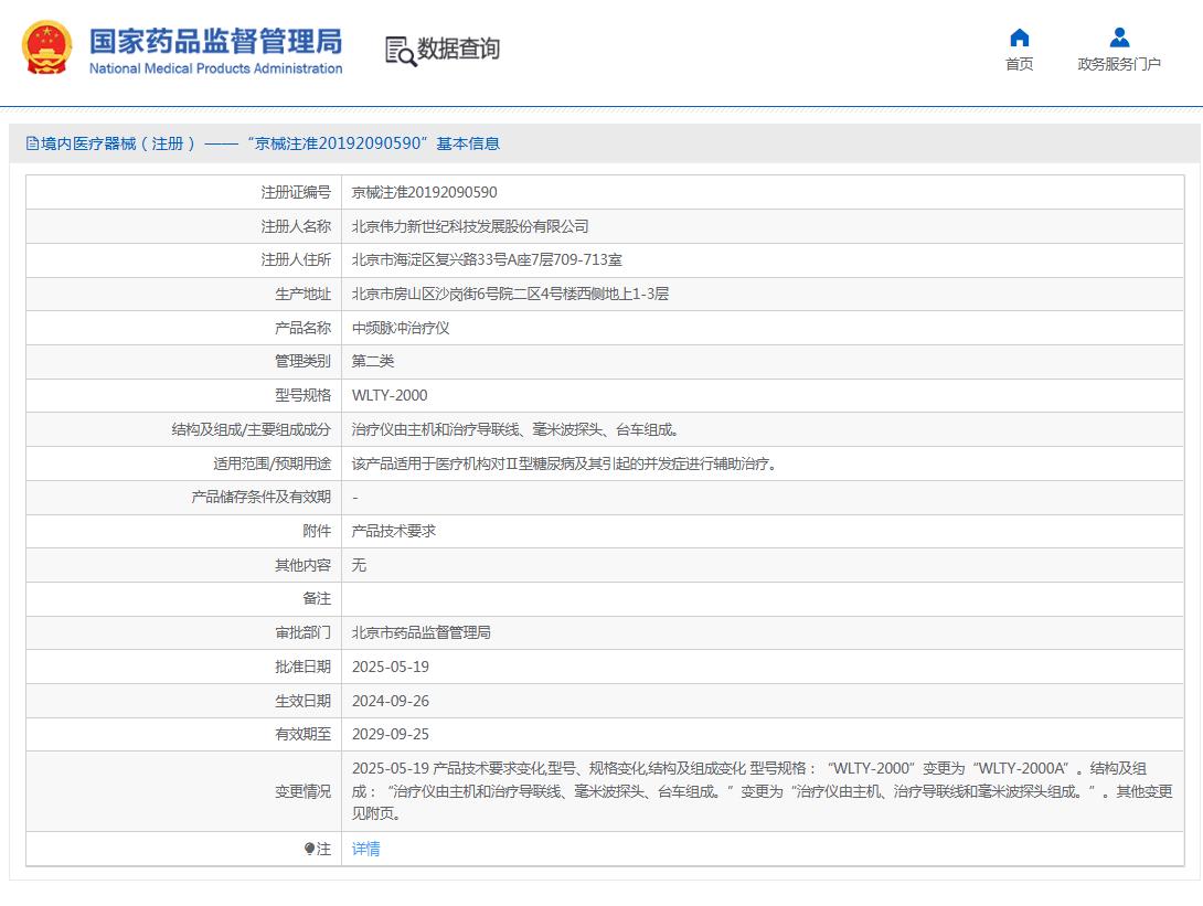 伟力WLTY-2000型低频脉冲治疗仪