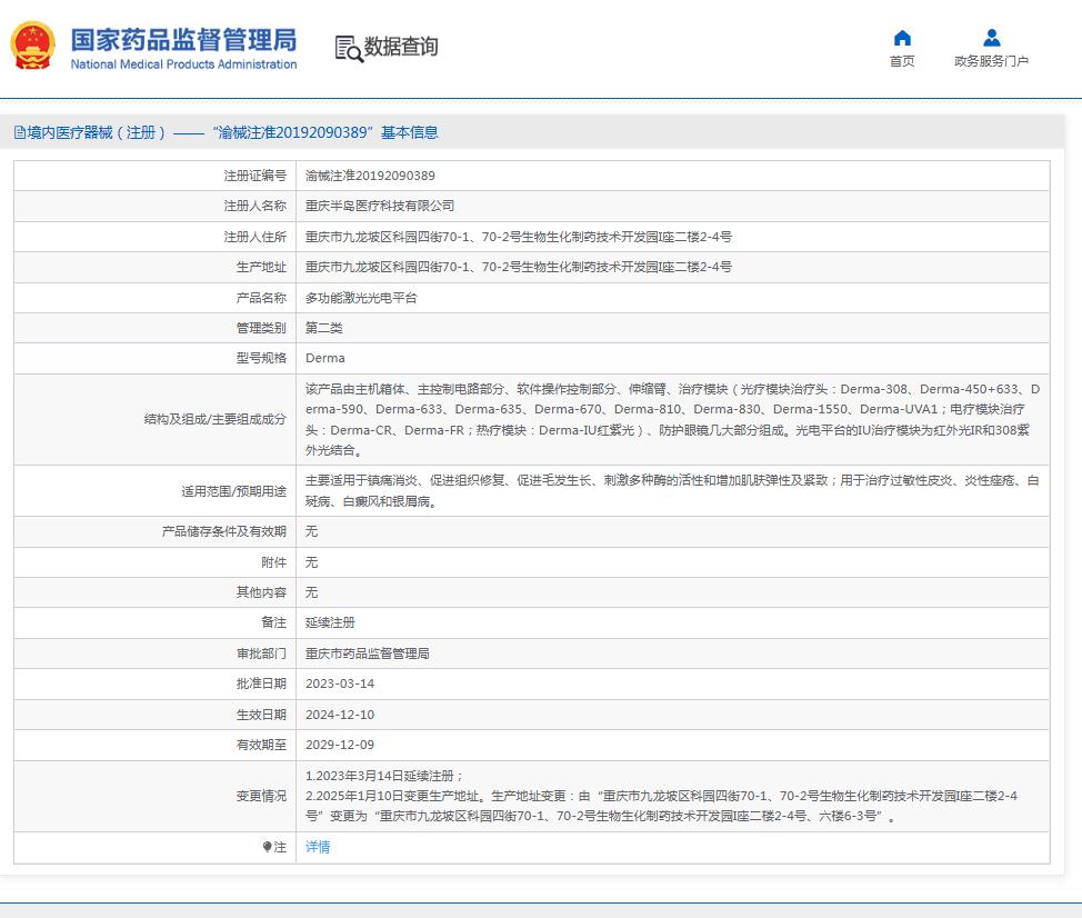 重庆半岛 多功能激光光电平台 Derma